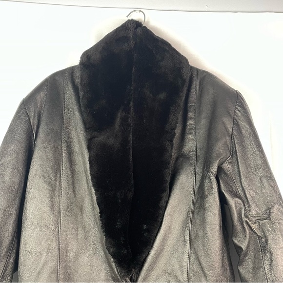 Direct Action D.A.N.Y New York Leather Trench Coat Fur - Picture 2 of 12